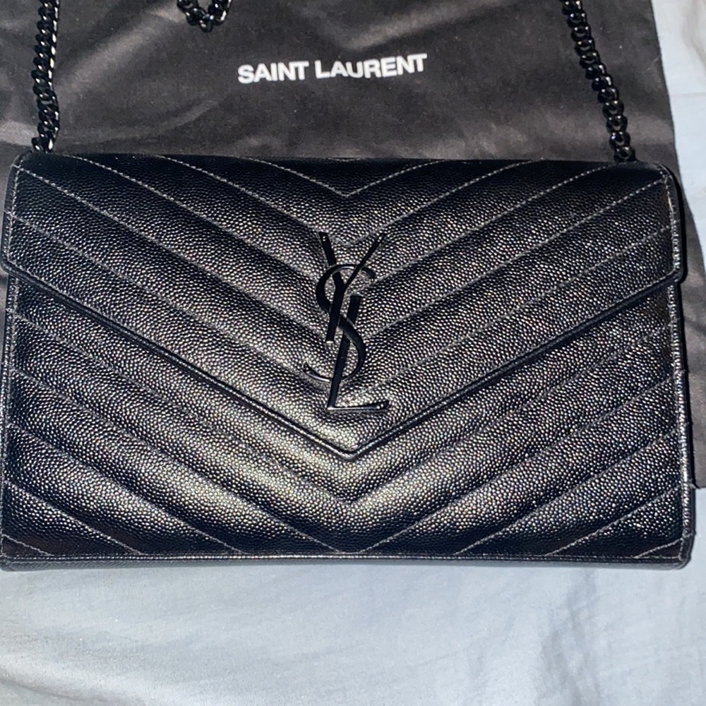 CLASSIC MONOGRAM SAINT LAURENT FLAP FRONT WALLET